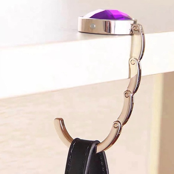 Foldable Women’s Crystal Bag Purse Hook - Picture 2 of 4